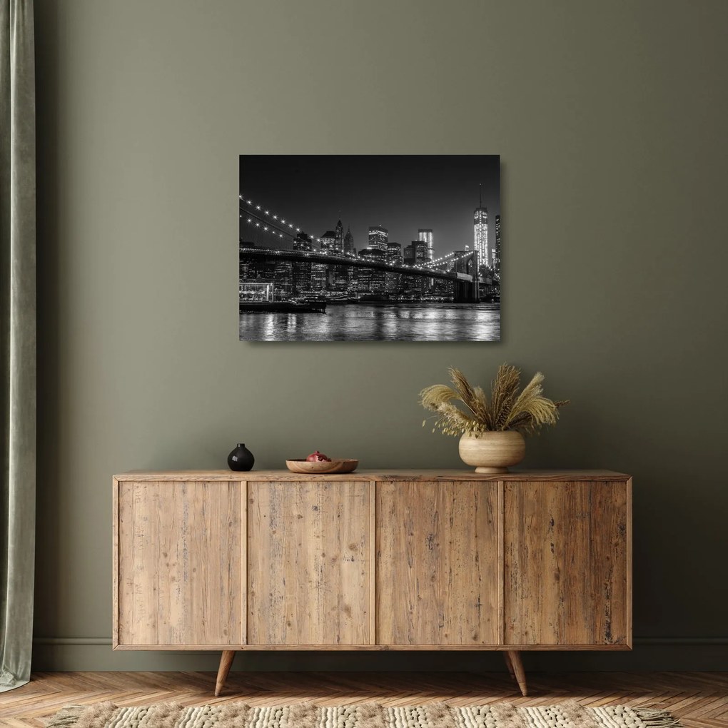 Obraz na szkle - most Brooklyn Bridge w Nowym Jorku (70x50 cm)