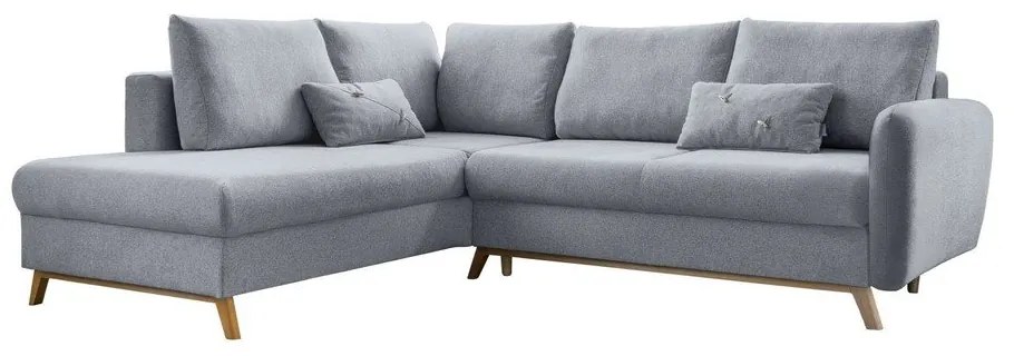 Jasnoszary rozkładany narożnik Miuform Scandic Lagom L, lewostronny