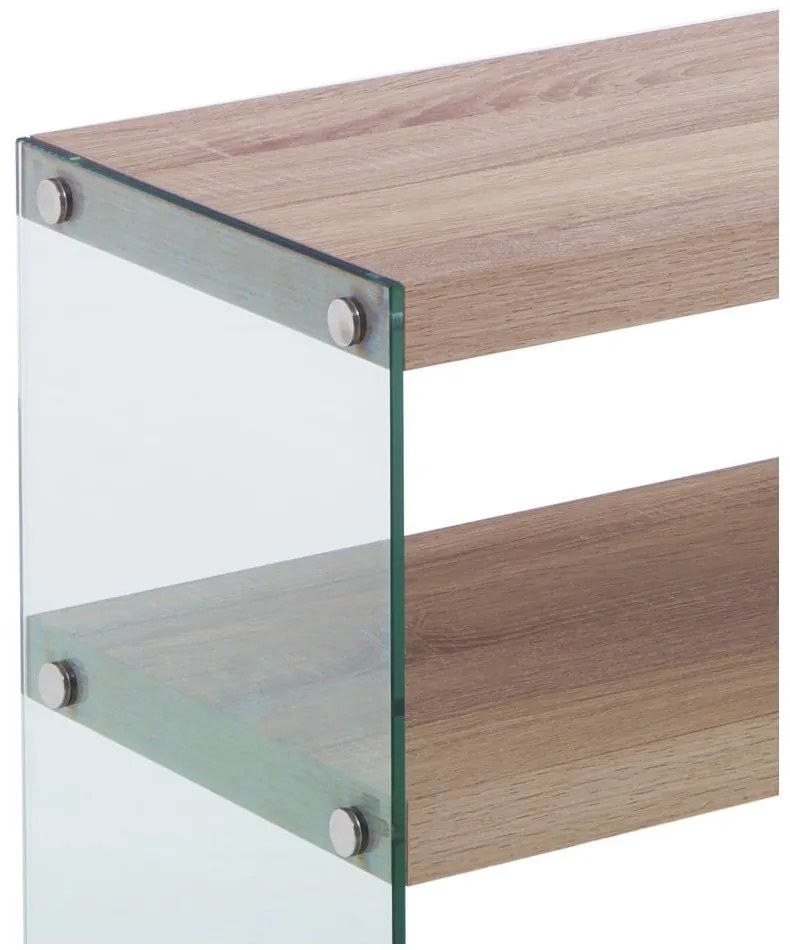 Naturalna konsola z blatem w dekorze dębu 35x100 cm Nancy – Tomasucci