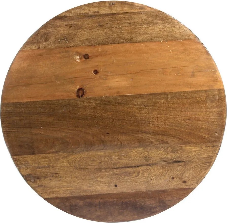 Szary/w naturalnym kolorze metalowy okrągły stolik ø 90 cm Lancaster – Bizzotto