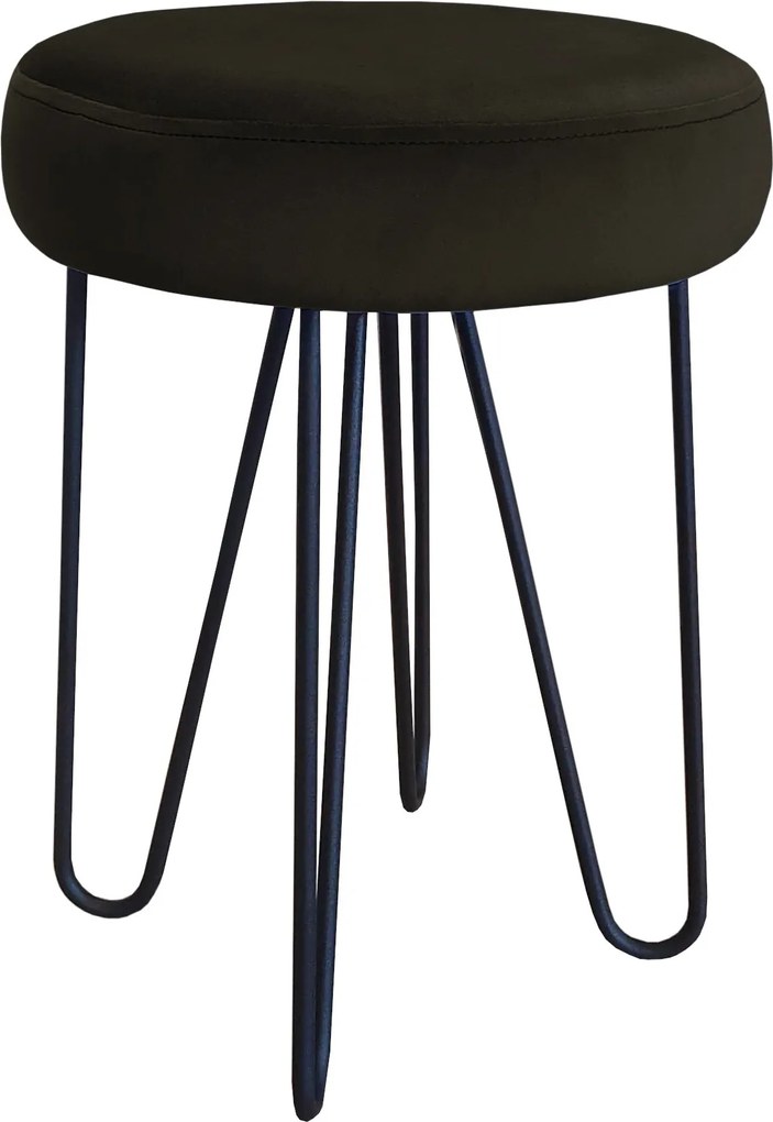 Taboret Venus tkanina Welur stelaż metalowy STOŁEK LOFT : Kolor Stelaża - Czarny , Kolor tkaniny - VELVET - MG05, Typ tkaniny - Velvet