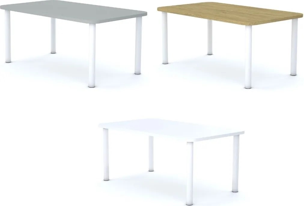 Stół do szkoły Smart prostokątny 120x70 cm, rozmiar 4-6, blat biały / nogi białe