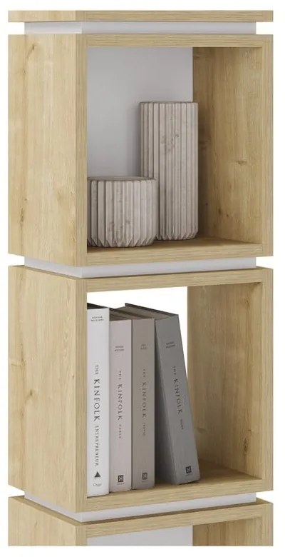 Biały regał w dekorze dębu 32x167 cm Lofty – Marckeric