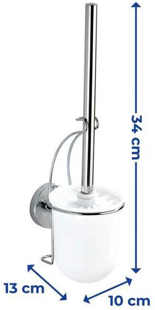 Pojemnik na szczotkę MILAZZO + szczotka WC,Vacuum-Loc - stal chromowana, WENKO