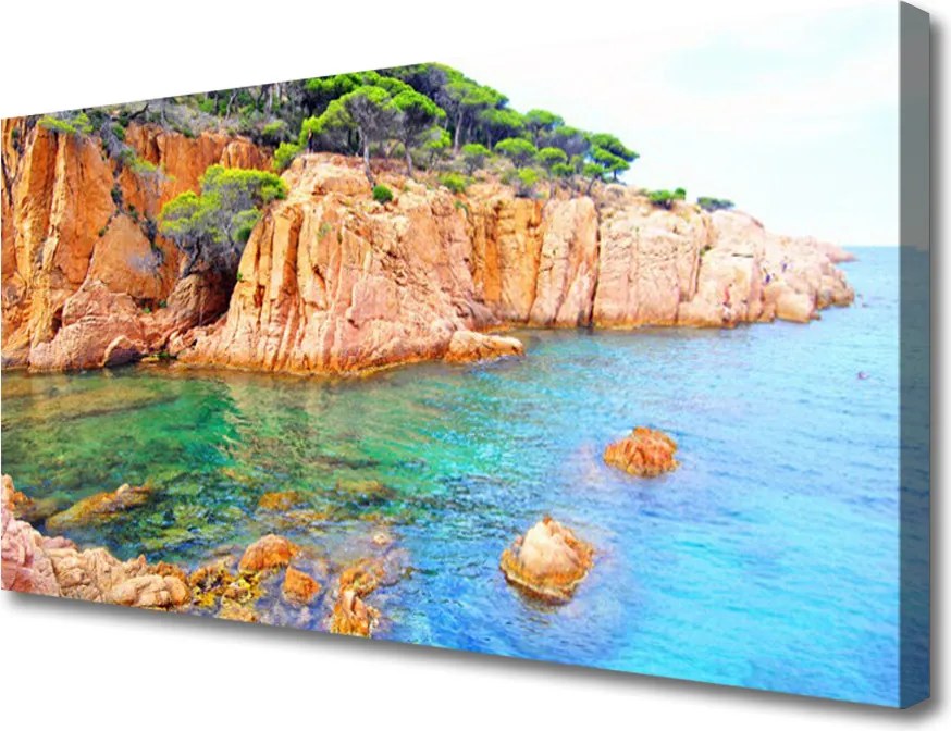 Obraz canvas Fale Rozbijające się o Skały