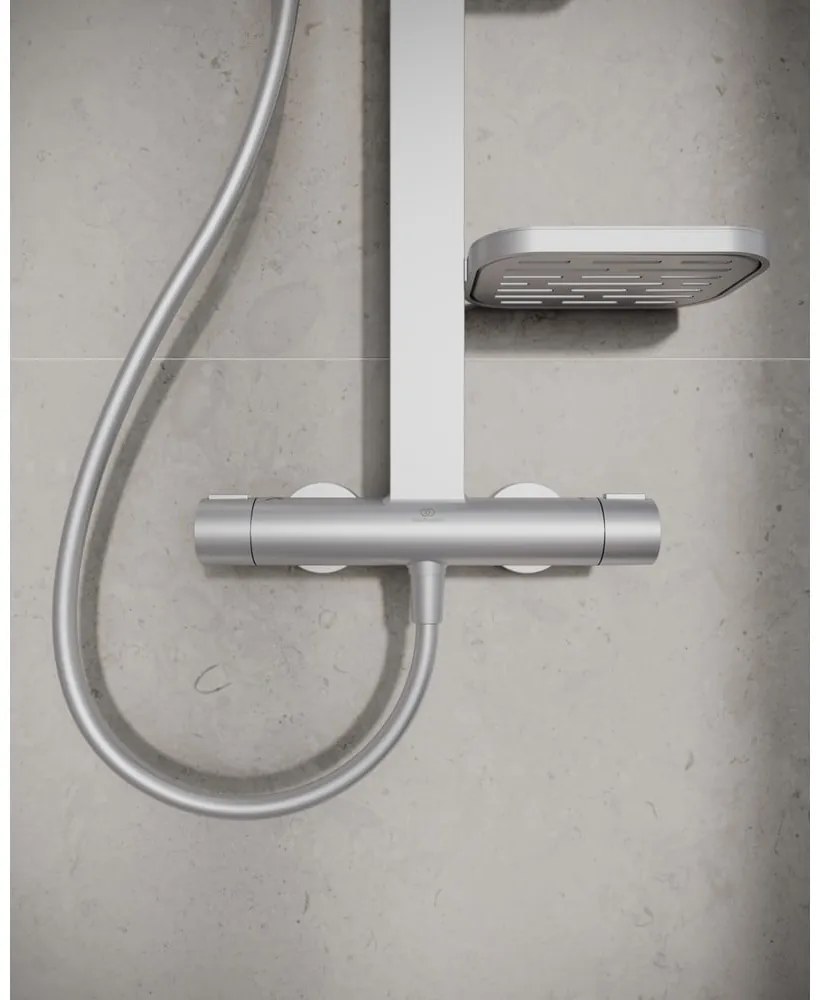 Metalowy zestaw prysznicowy w kolorze matowego srebra 111 cm ALU+ – Ideal Standard