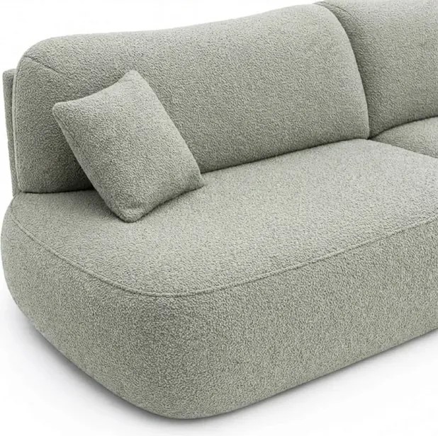 Sofa AVERIO Rozkładana Dwuosobowa Szara Boucle Nowoczesna