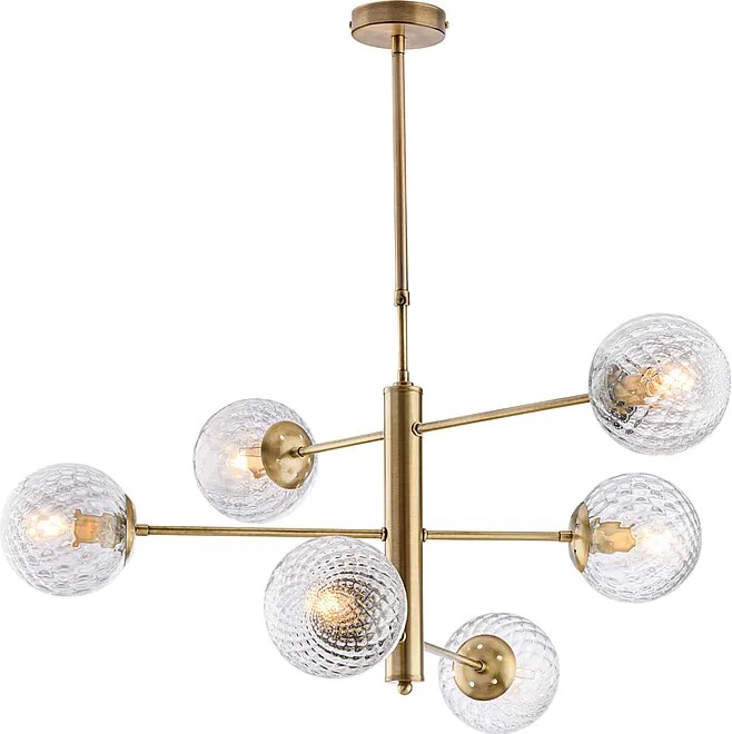 Lampa wisząca Demetra z brązowanego żelaza szczotkowanego, 6 świateł X 97 Ø73 BL279-6-BRZ