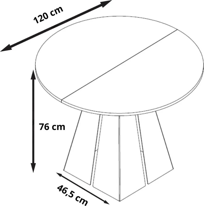 Industrialny stół rozkładany Fuego 120-196 cm z obręczą