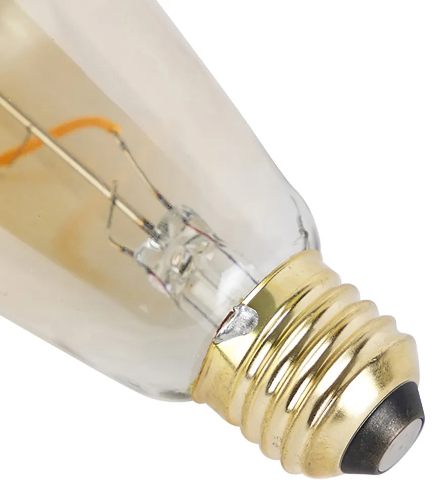 Zestaw 3 żarówek LED E27 ściemnianych spiralnych ST64 złoto 4W 270lm 2100K