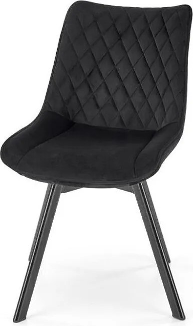 Krzesło tapicerowane K520 VELVET czarne obracane