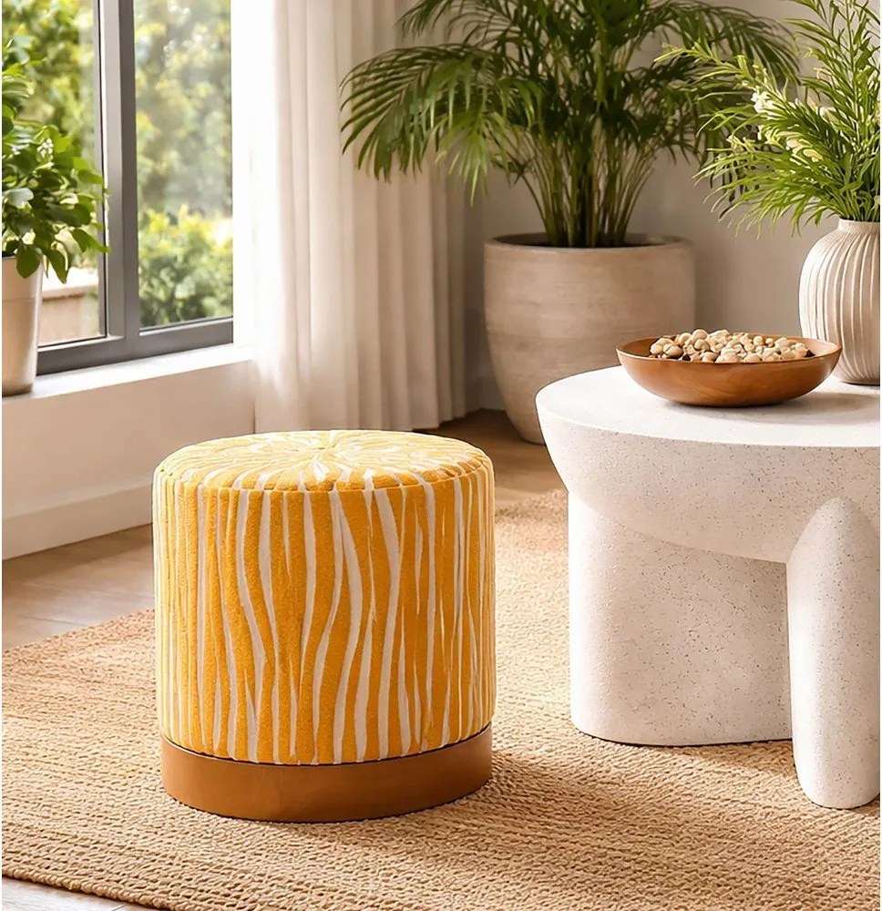 Musztardowy puf Savana – Mauro Ferretti