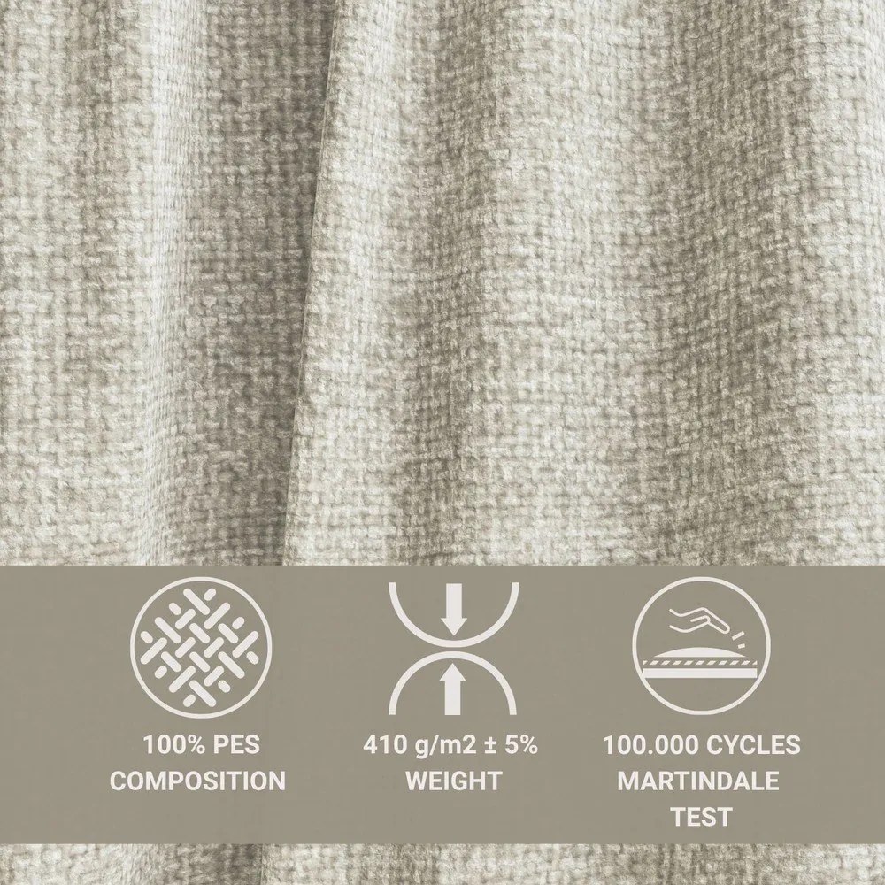 Beżowy rozkładany/ze schowkiem narożnik z tkaniny szenilowej (prawostronny/z szezlongiem) Velto – Maison de Rêve