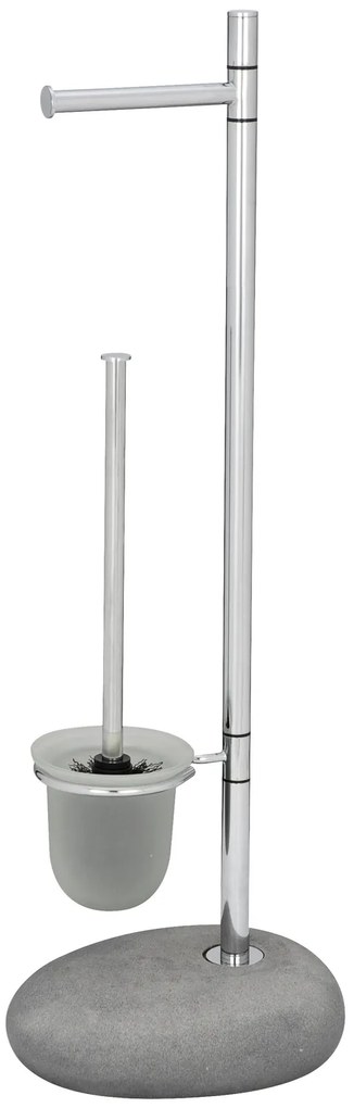 Stojak na papier toaletowy i szczotkę do WC, PEBBLE STONE - 2 w 1, WENKO