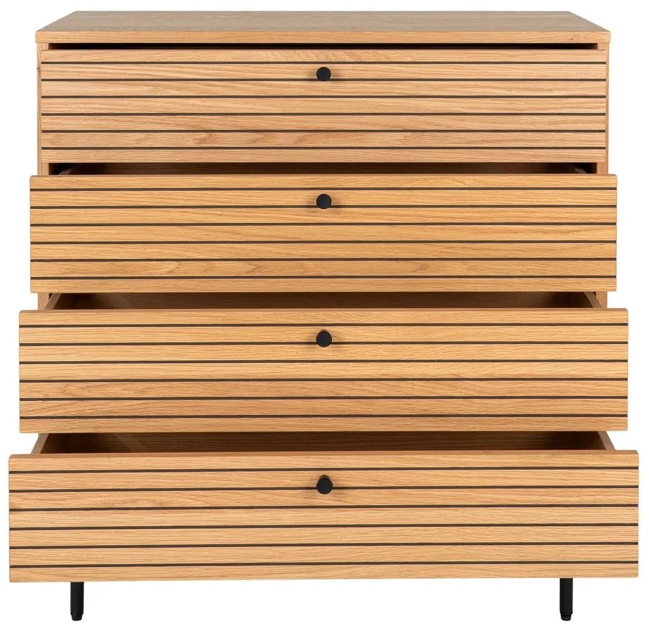 Wysoka komoda w dekorze dębu w naturalnym kolorze 80x85 cm Kyoto – House Nordic
