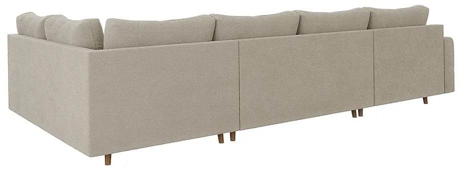 Beżowy narożnik z materiału bouclé (lewostronny/w kształcie litery U) Ariella – Ropez