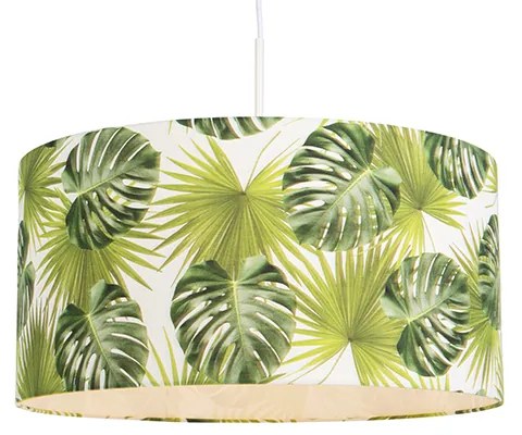 Botaniczna lampa wisząca biała z abażurem w kształcie liścia 50cm - Combi 1 Nowoczesny Oswietlenie wewnetrzne