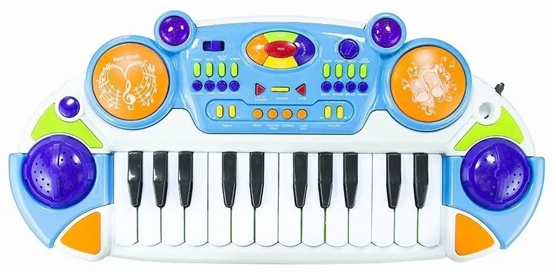 Organy keyboard + krzesełko + mikrofon niebieski