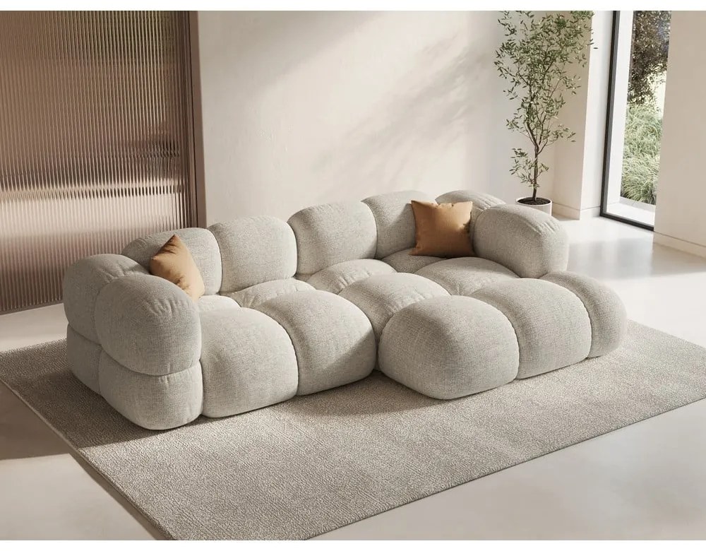 Beżowy narożnik (prawostronny/z szezlongiem) Loretto – Cosmopolitan Design