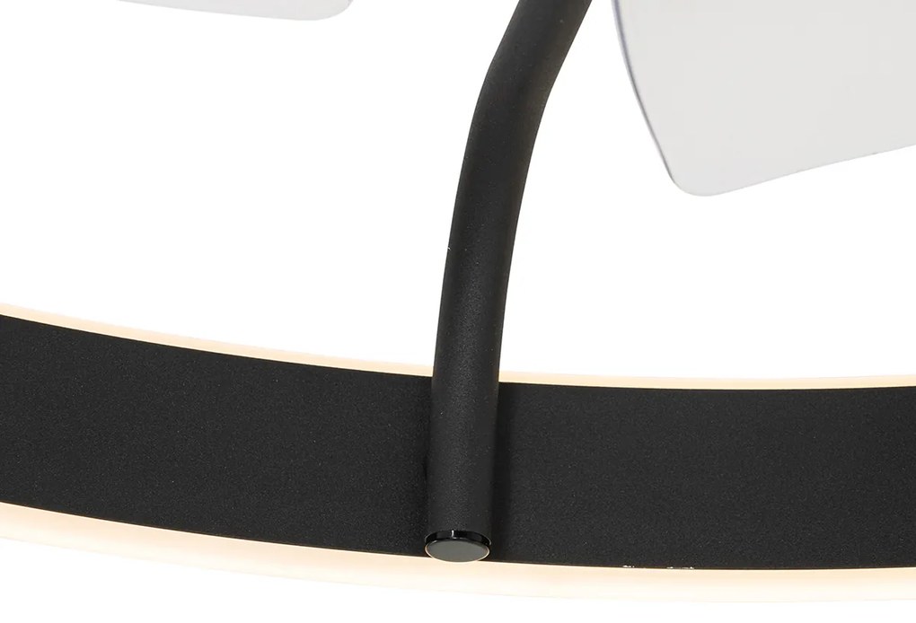 Wentylator sufitowy z lampą czarny 70 cm z LED z możliwością ściemniania i pilotem - MaddyDesignerski Oswietlenie wewnetrzne