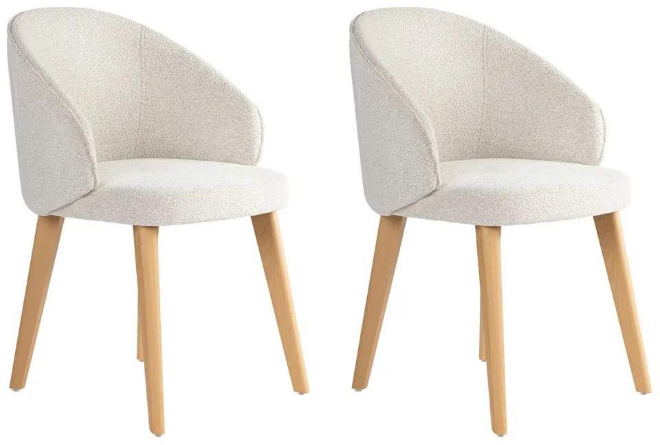 Zestaw krzeseł do jadalni Bentley White and Light Oak, 2 szt.