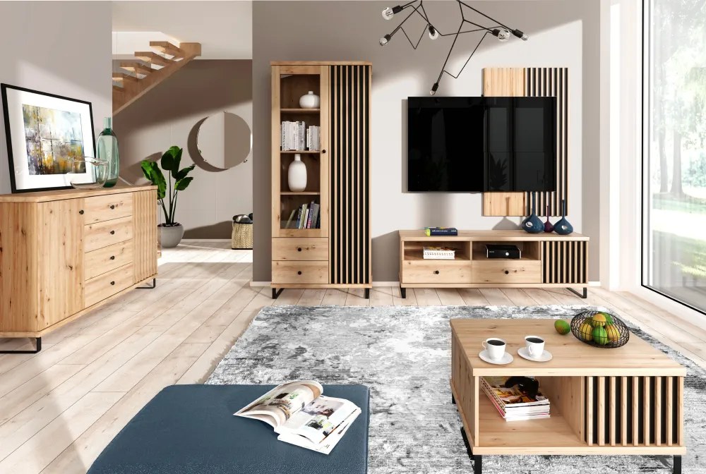 Stolik pod telewizor KOLI C-07, dąb artisan