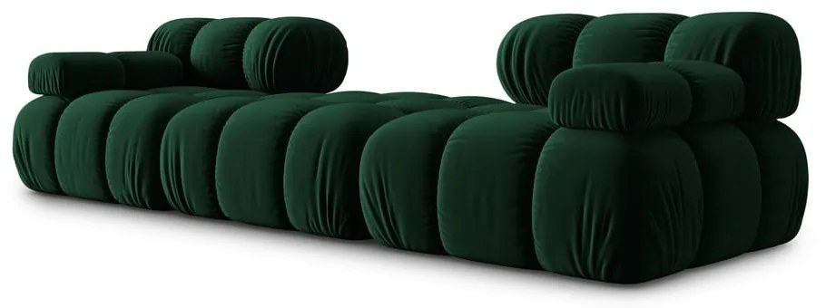 Zielony aksamitny narożnik Bellis – Micadoni Home