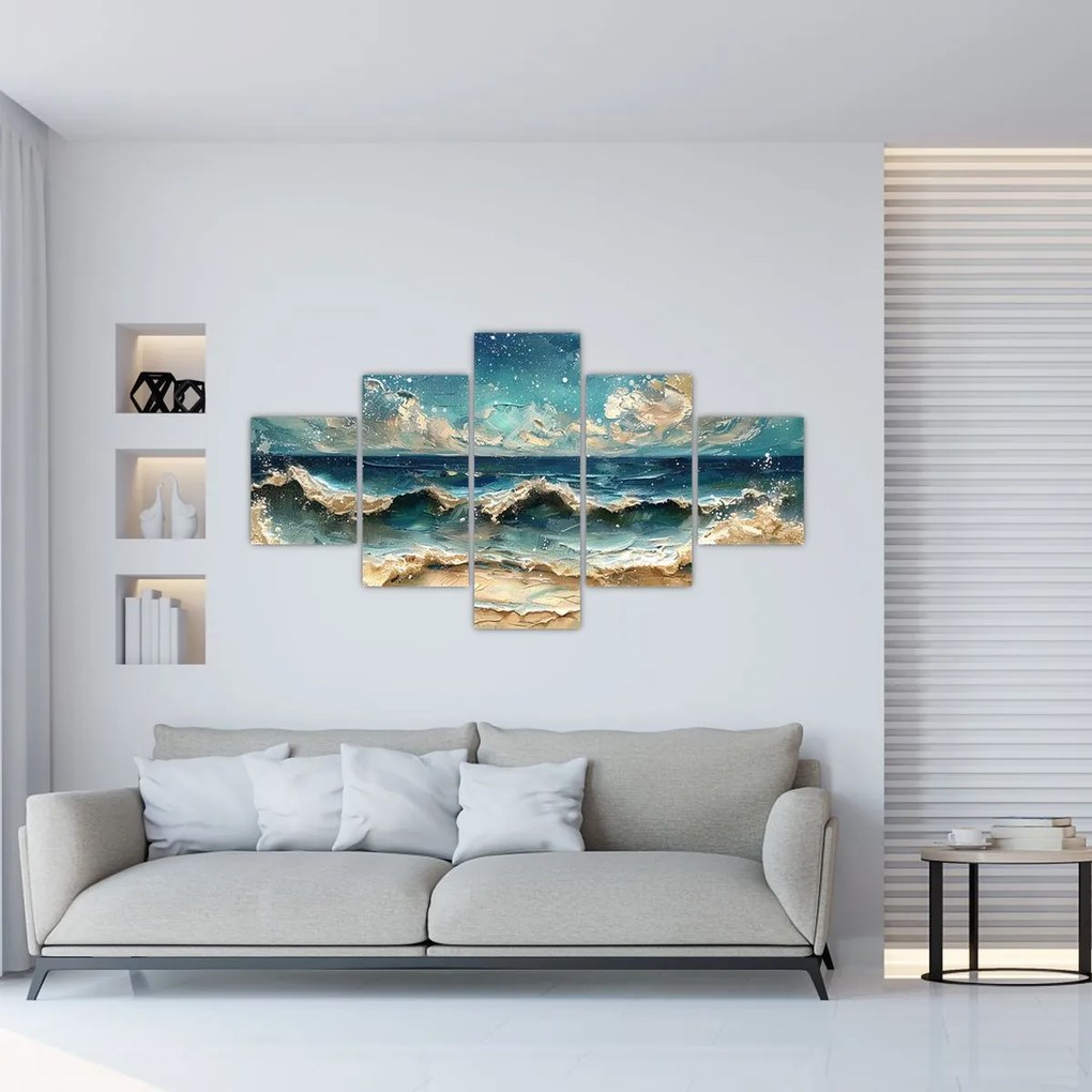 Obraz - Malowanie morza (125x70 cm)
