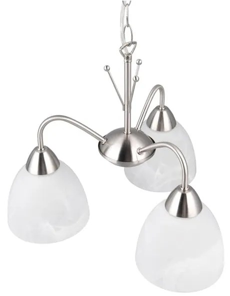Lampa wisząca w biało-srebrnym kolorze ze szklanym kloszem ø 43 cm Dobby – Trio