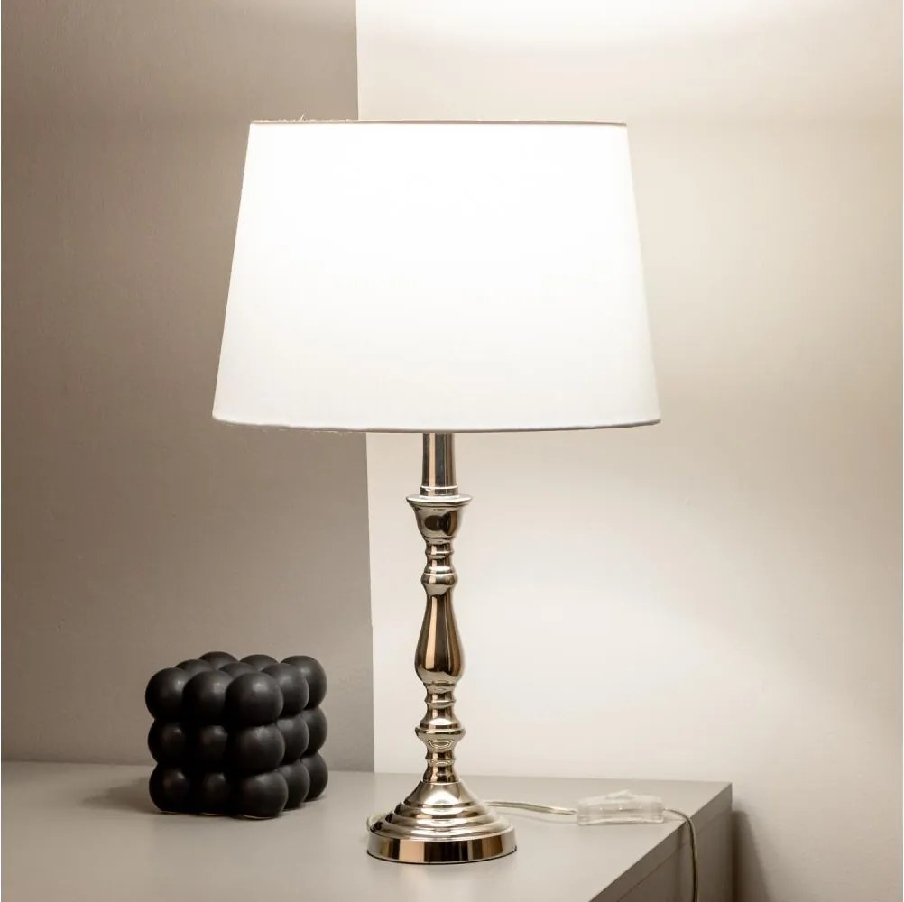 Brilagi - Lampa stołowa CERIA 1xE27/60W/230V Ø 30 cm chrom błyszczący/biały