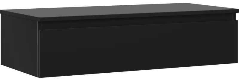 Mexen Orio szafka łazienkowa podumywalkowa 100 cm z blatem, 1 szuflada, czarna mat - 91A10-10023-1-BFC71