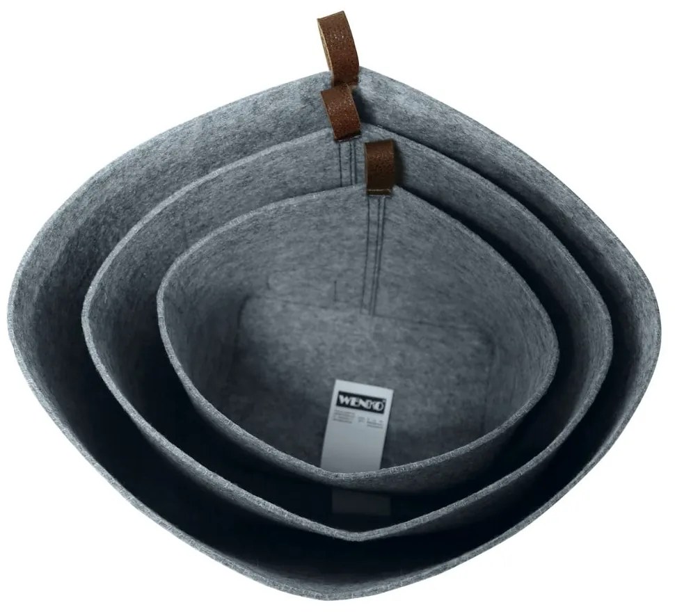 Szary tekstylny organizer Wenko Felt, 24x16 cm