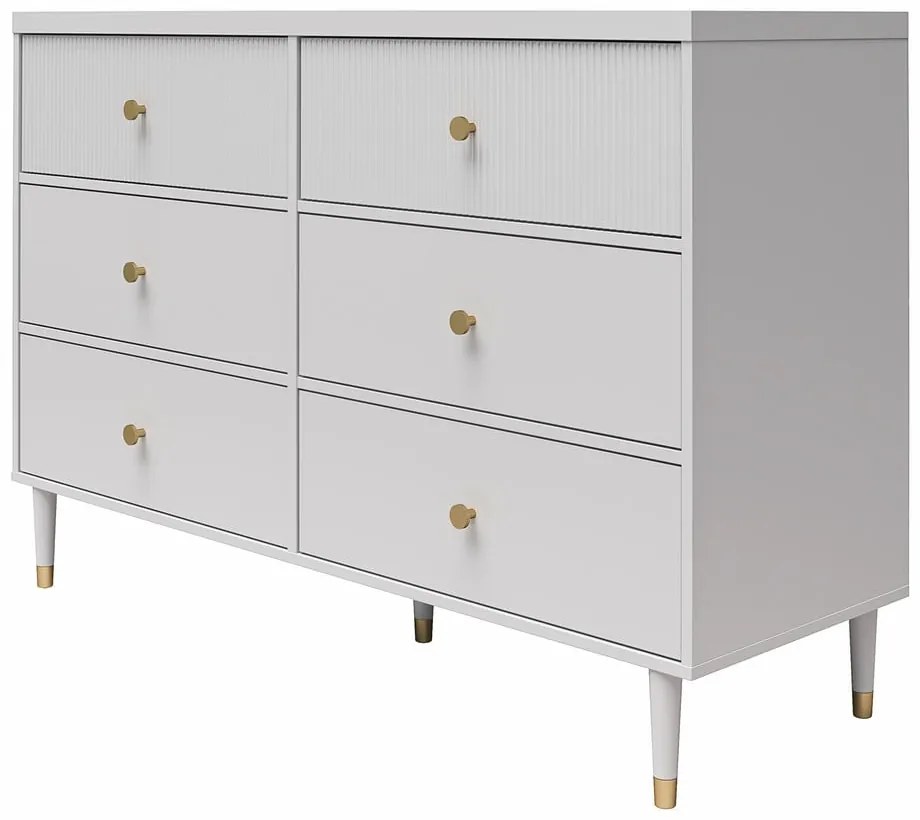 Szara niska komoda 138x93 cm Elizabeth – CosmoLiving by Cosmopolitan