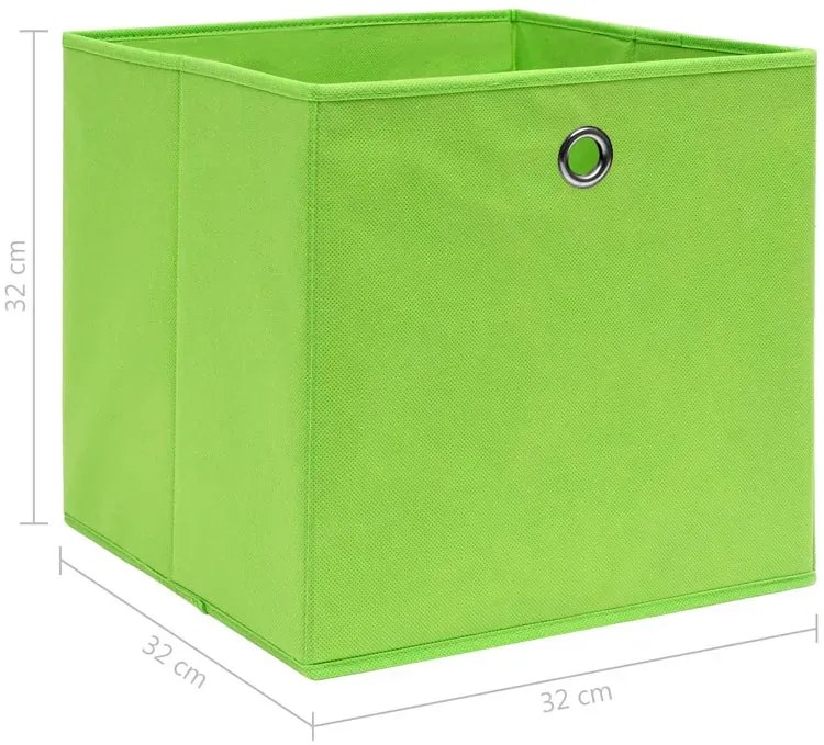 Zielony zestaw pudełek z tkaniny 4 sztuki L1-R36