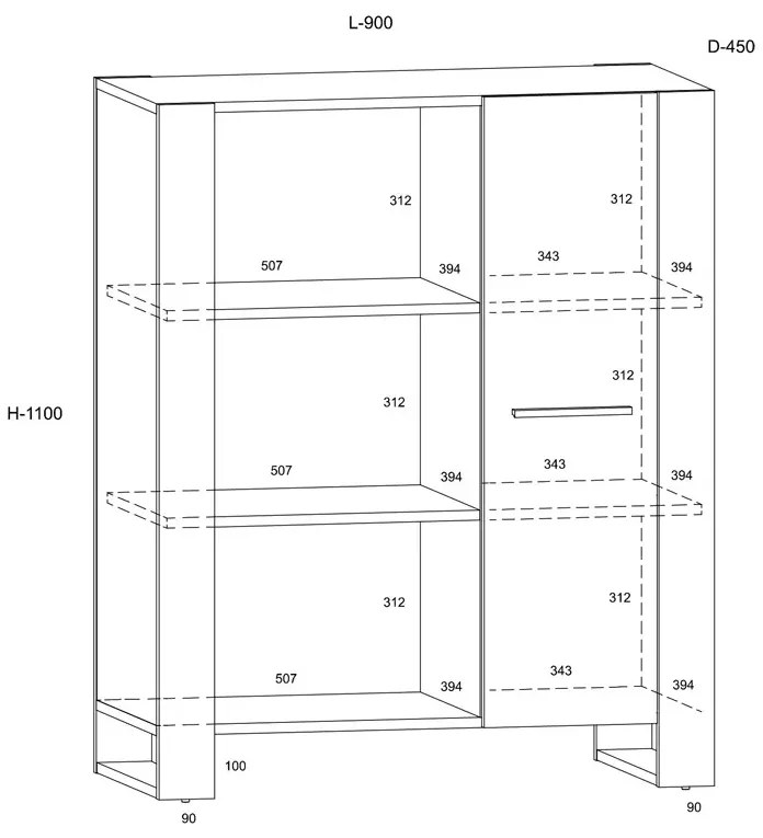 Nowoczesny regał na ubrania dąb artisan N1-G08