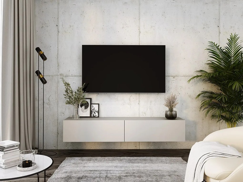 Zawieszana szafka pod telewizor, 170 x 34 x 32 cm, kaszmir