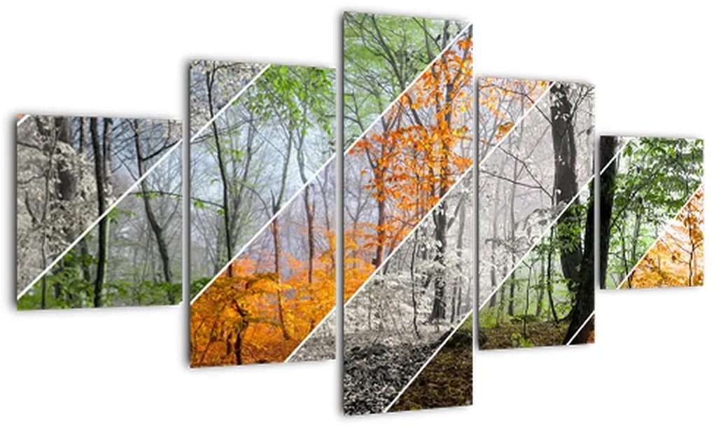 Obraz - Zmieniające się pory roku (125x70 cm)