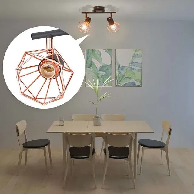 Czarno miedziana lampa sufitowa loft - EX28 H6-B75