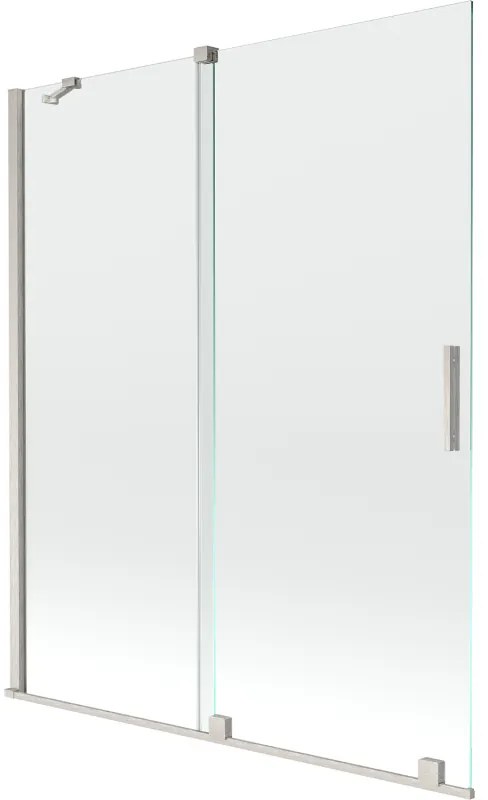 Mexen Velar parawan nawannowy 2-skrzydłowy rozsuwany 140 x 150 cm, transparent, nikiel szczotkowany - 896-140-000-01-97