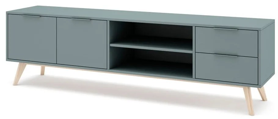 Szarozielona szafka pod TV 180x53x40 cm Pisco – Marckeric