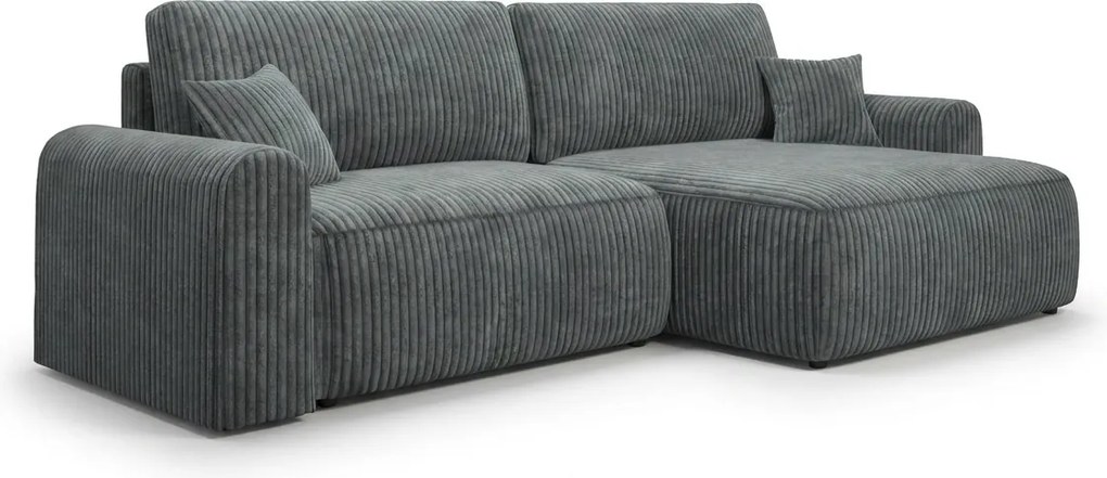 Rozkładana dwustronna sofa narożna do L NORDEN TILIA 250x140 cm, szaroniebieska