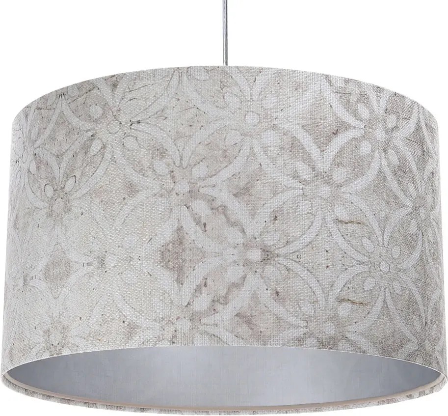 Szaro srebrna lampa wisząca z ozdobnym abażurem 17X S363 M7-B48