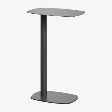 Stolik Pomocniczy Prostokątny 40x25 Cm Ze Stali Odelia Szary Granit & ↑65 Cm - Sklum