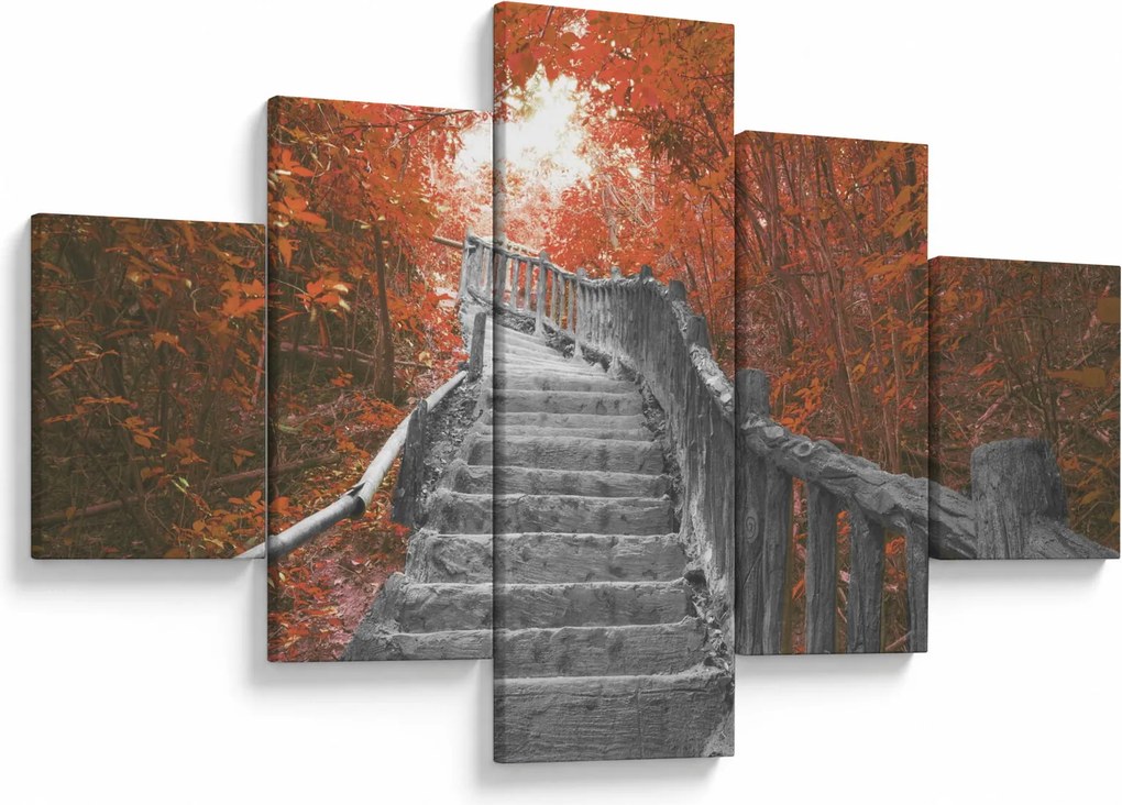 Obraz - Schody w naturze, pomarańczowy (125x70 cm)