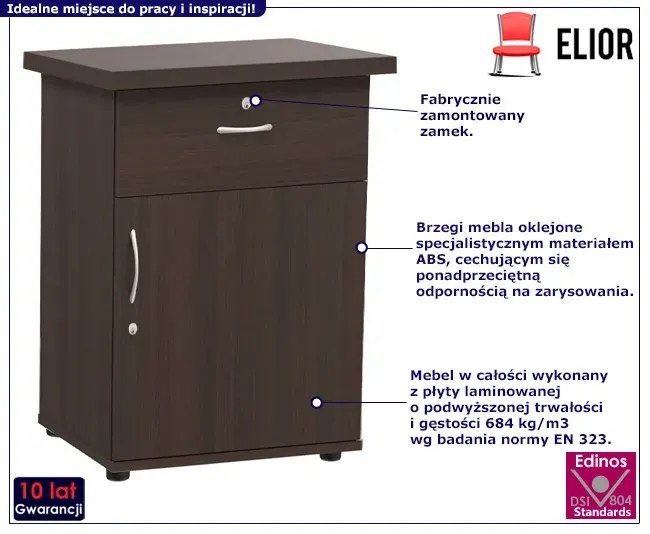 Klasyczny kontenerek biurowy na kluczyk wenge - Pareno