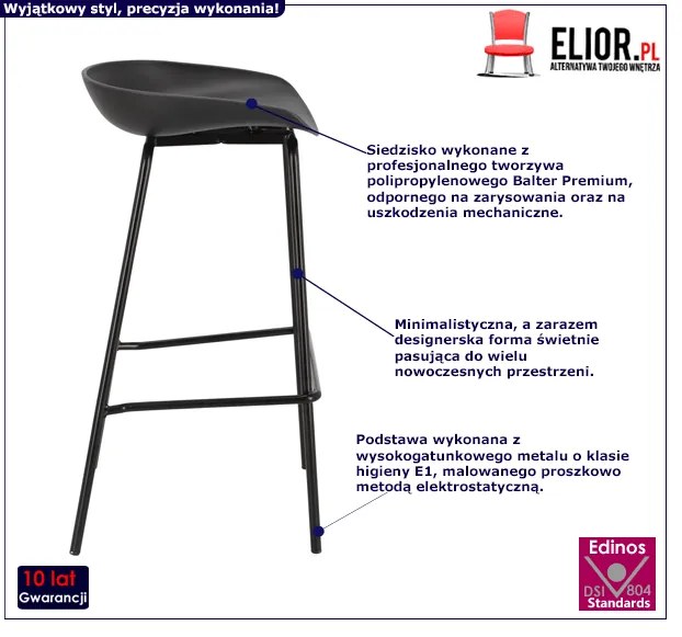 Nowoczesny czarny hoker loftowy B6-C54