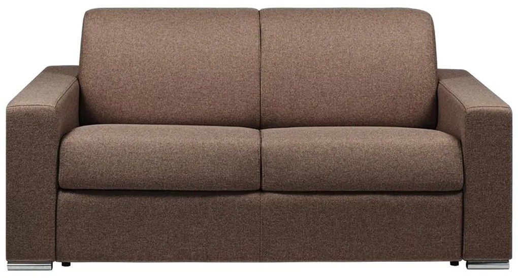 Kanapa 2-osobowa z ekspresowym mechanizmem rozkładania z tkaniny CALITO - Kolor: brązowy - Miejsce do spania: 120 cm - Materac 14 cm