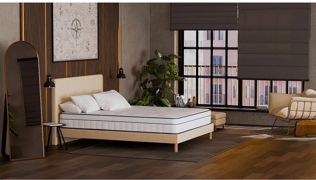 Materac Thalassa 90x200 dla dzieci i dorosłych na 1 miejsce - hybryda: sprężyny kieszeniowe - wysokiej jakości pianka z pamięcią kształtu 60 kg/m³