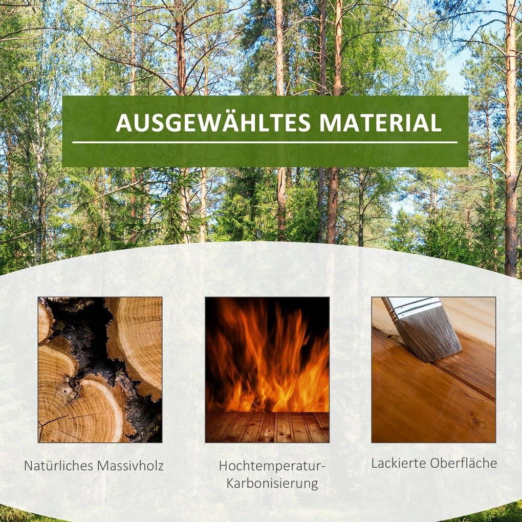 Outsunny Stojak na kwiaty 6 półek Drewniany kwietnik Karbonizowane drewno 98x28x96 5cm Dekoracja | Aosom PL