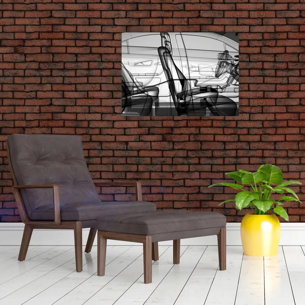 Obraz na szkle - Model samochodu 3D (70x50 cm)